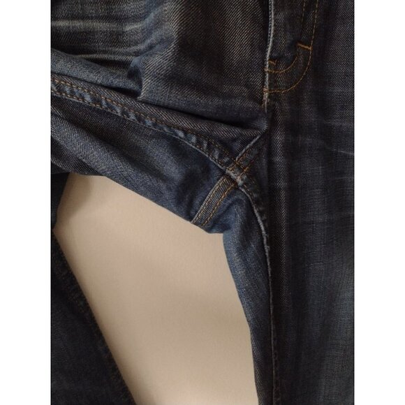 Calvin Klein Lean Bootcut Jeans Women's 8 Blue Mid Rise Stretch 33x32 Whiskered - Picture 9 of 16